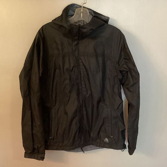 NIKE ACG FIT STORM WOMENS LARGE BLACK HOODED WINDBREAKER RAIN JACKET - Picture 2 of 10